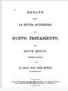 Ensayo Sobre La Divina Autoridad Del Nuevo Testamento traducido Por José Muñoz De Sotomayor